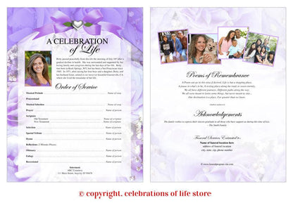Amethyst Funeral Flyer Template.