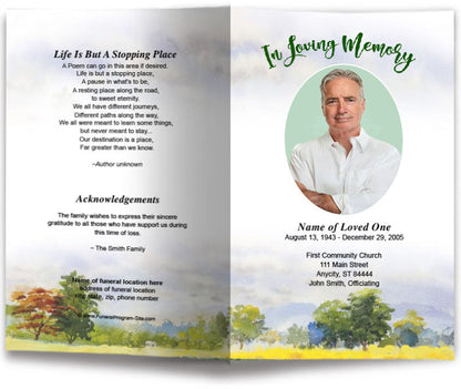 Panorama Funeral Program Template