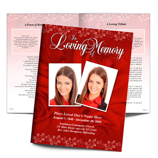Passion Funeral Booklet Template.