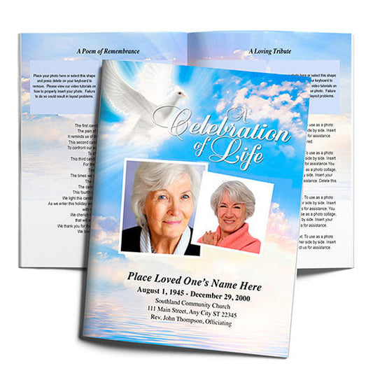 Peace Funeral Booklet Template.