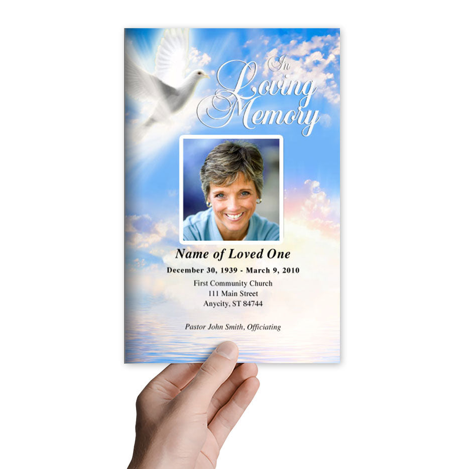 Peace Funeral Program Template.