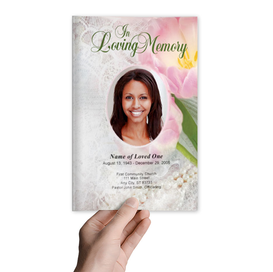 Pearls Funeral Program Template.