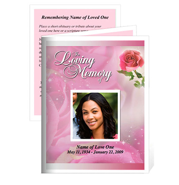 Petals Small Memorial Card Template.