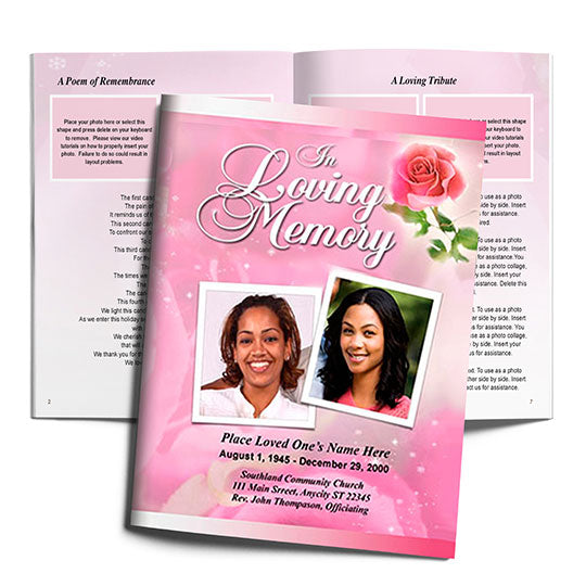 Petals Funeral Booklet Template.