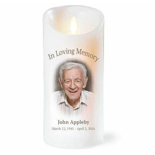 Simple With Personalized Photo Dancing Wick LED Candle.