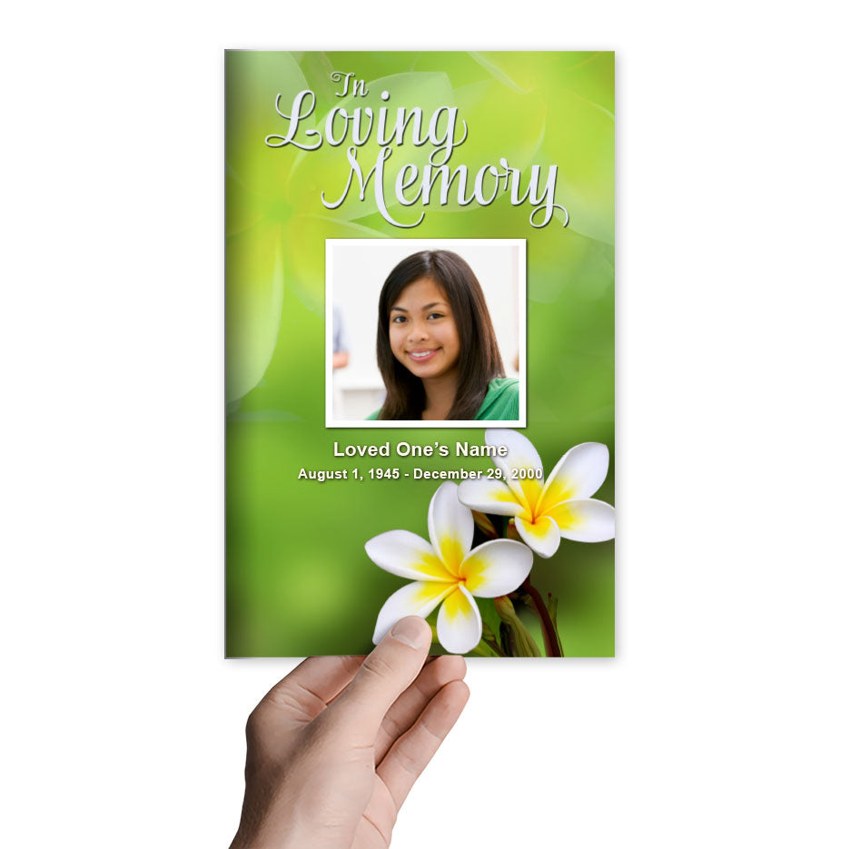 Plumeria Funeral Program Template.