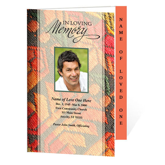 Poncho 4-Sided Graduated Funeral Program Template.