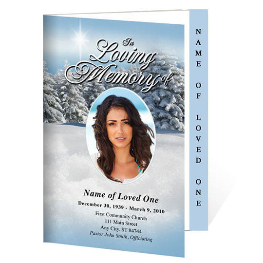 Powder 4-Sided Graduated Funeral Program Template.