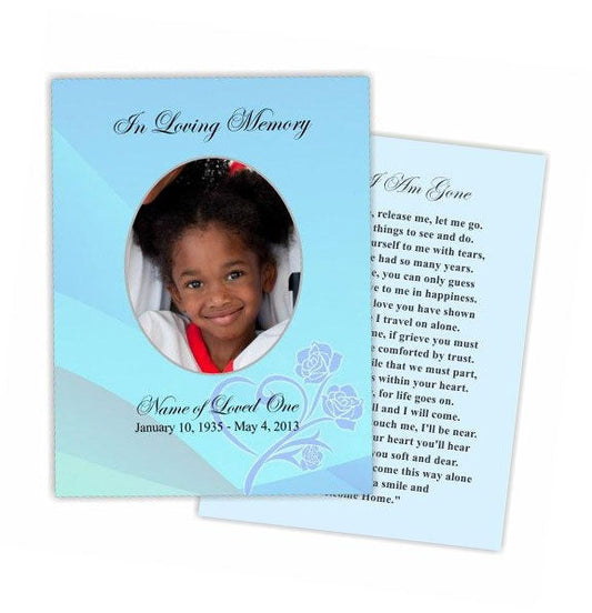 Princess Small Memorial Card Template.
