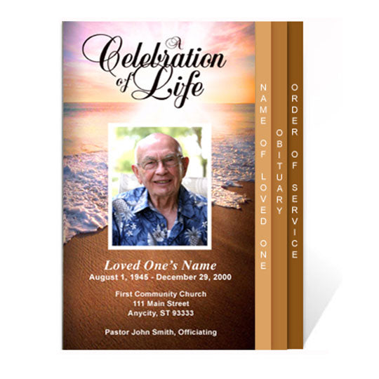 Radiance 8-Sided Funeral Graduated Program Template.