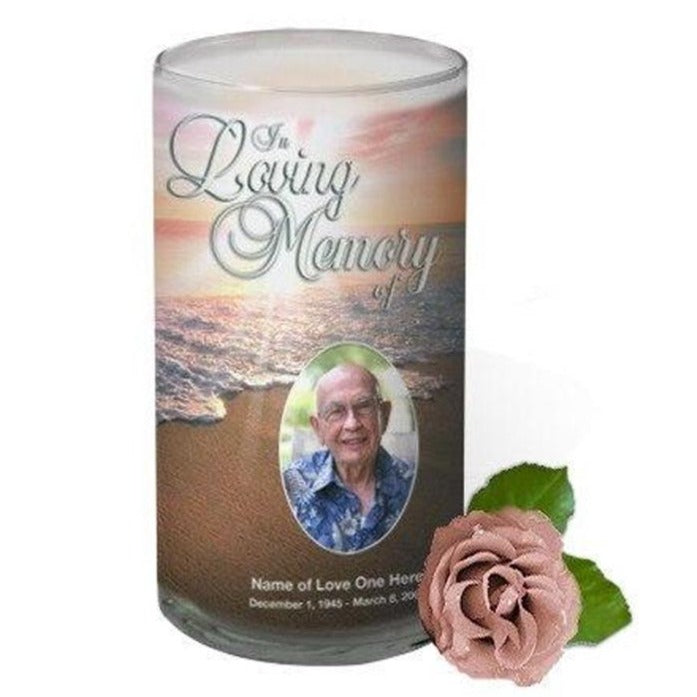 Radiance Glass Personalized Memorial Candle.