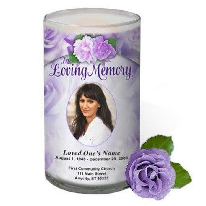 Rapture Glass Personalized Memorial Candle.