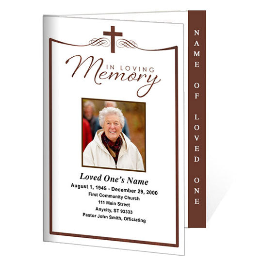 Remebrance 4-Sided Graduated Funeral Program Template.