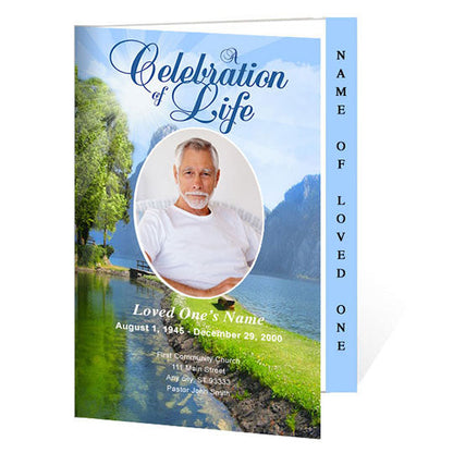 Reflection 4-Sided Graduated Funeral Program Template.
