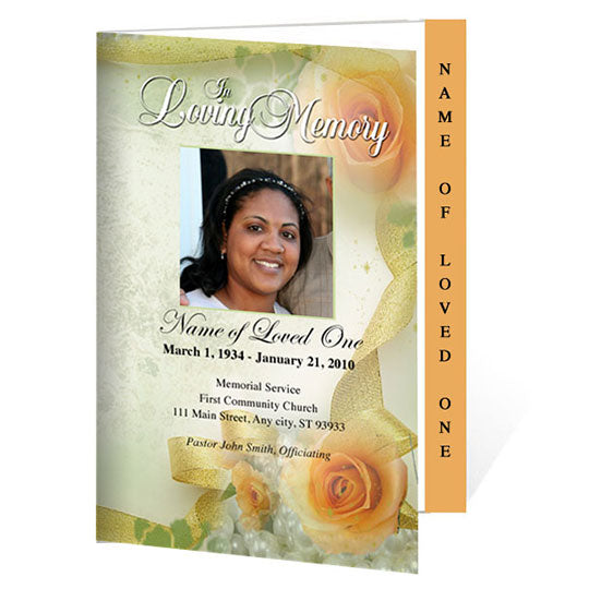 Rejoice 4-Sided Graduated Funeral Program Template.