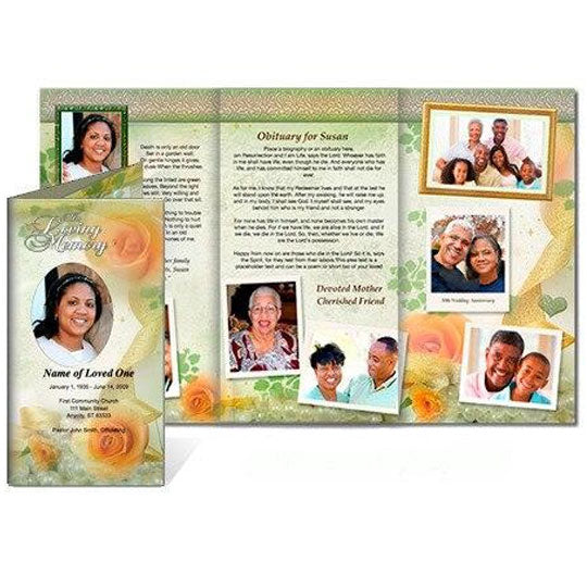 Rejoice TriFold Funeral Brochure Template.