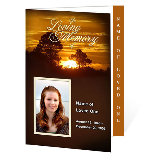 Renewal 4-Sided Graduated Funeral Program Template.