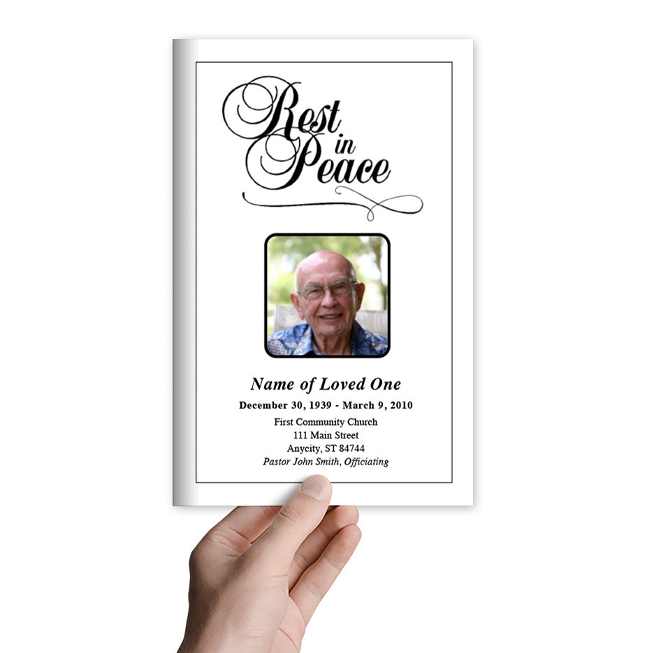 Rest In Peace Funeral Program Template.