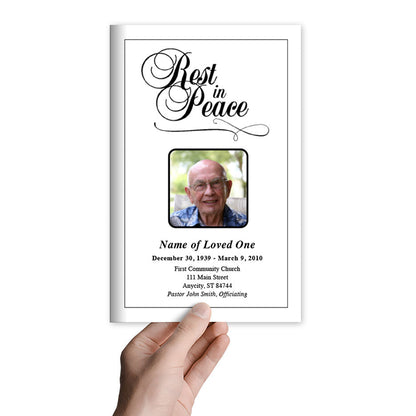 Rest In Peace Funeral Program Template.