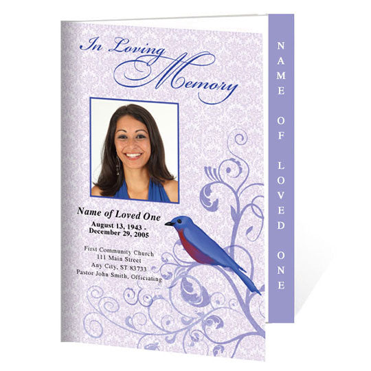 Robin 4-Sided Graduated Funeral Program Template.