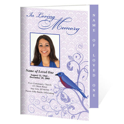 Robin 4-Sided Graduated Funeral Program Template.