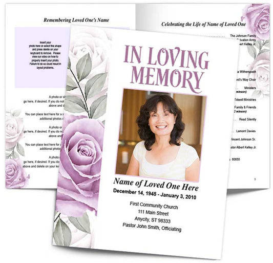 Rosette Funeral Booklet Template