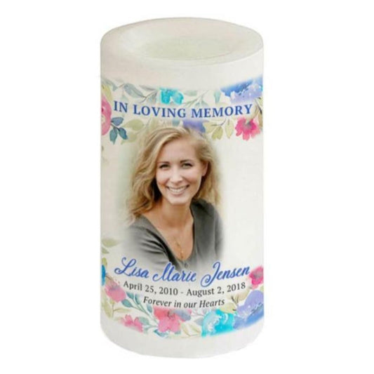 Rosie Personalized Flameless LED Memorial Candle.