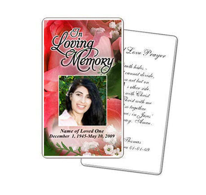 Rosy Prayer Card Template.