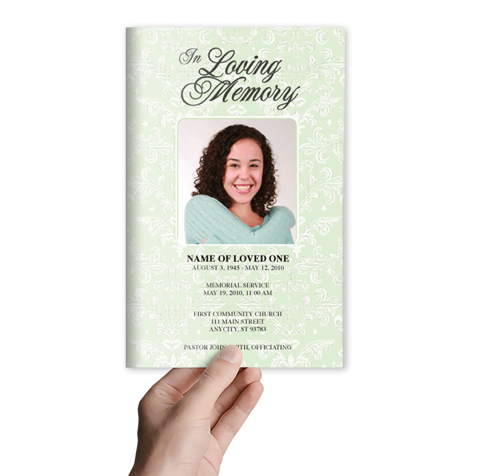 Sachet Funeral Program Template.