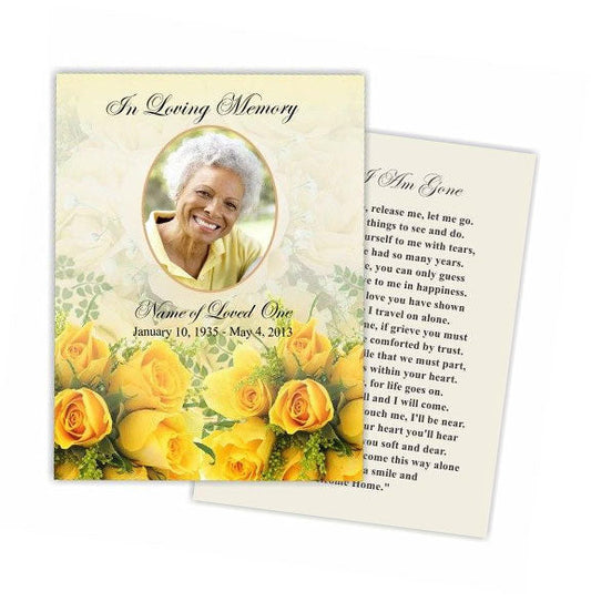 Saffron Flat Memorial Card Template.