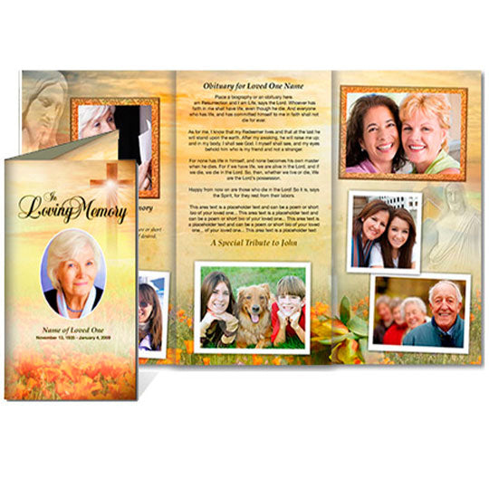 Savior TriFold Funeral Brochure Template.