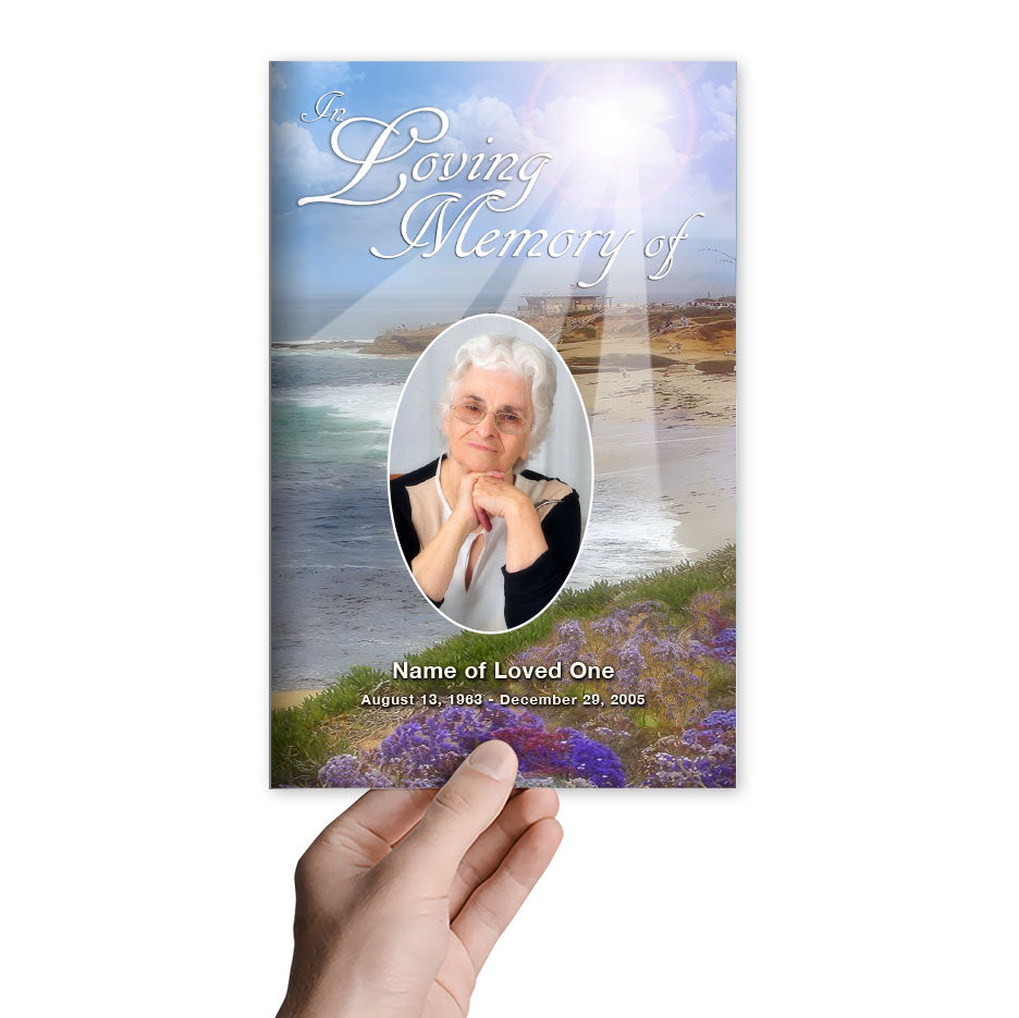 Seascape Funeral Program Template.