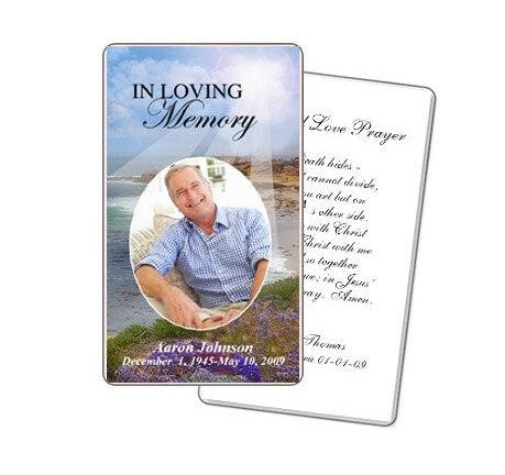 Seascape Prayer Card Template.