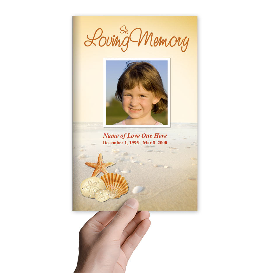 Seashore Funeral Program Template.