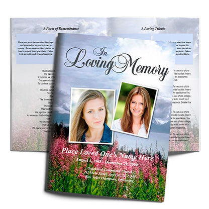 Seasons Funeral Booklet Template.