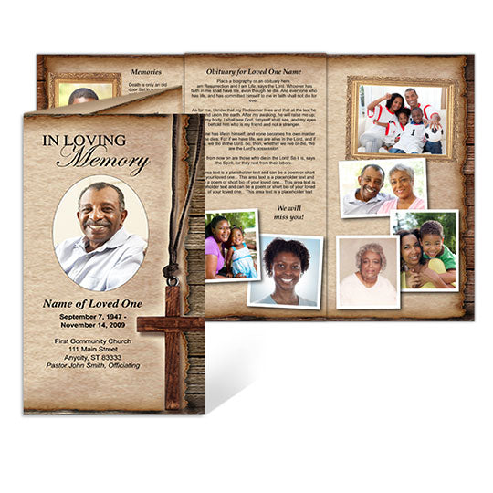 Shepherd Trifold Funeral Brochure Template.