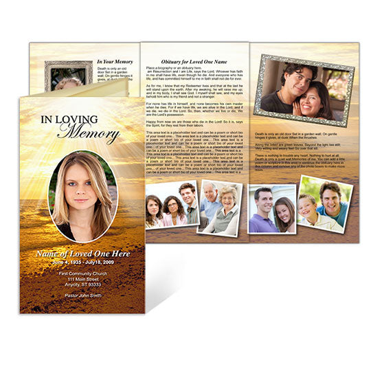 Shine TriFold Funeral Brochure Template.