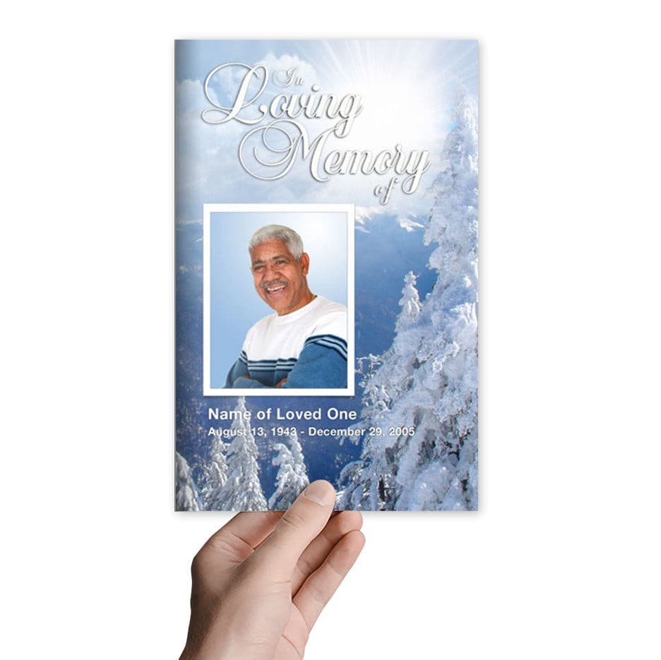 Snowcaps Funeral Program Template.