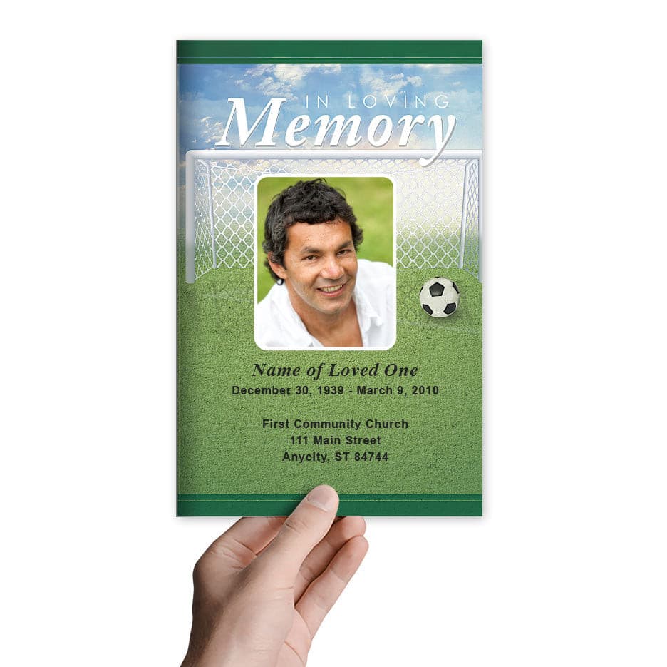 Soccer Funeral Program Template.