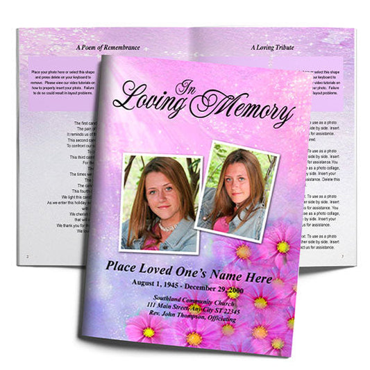 Sparkle Funeral Booklet Template.