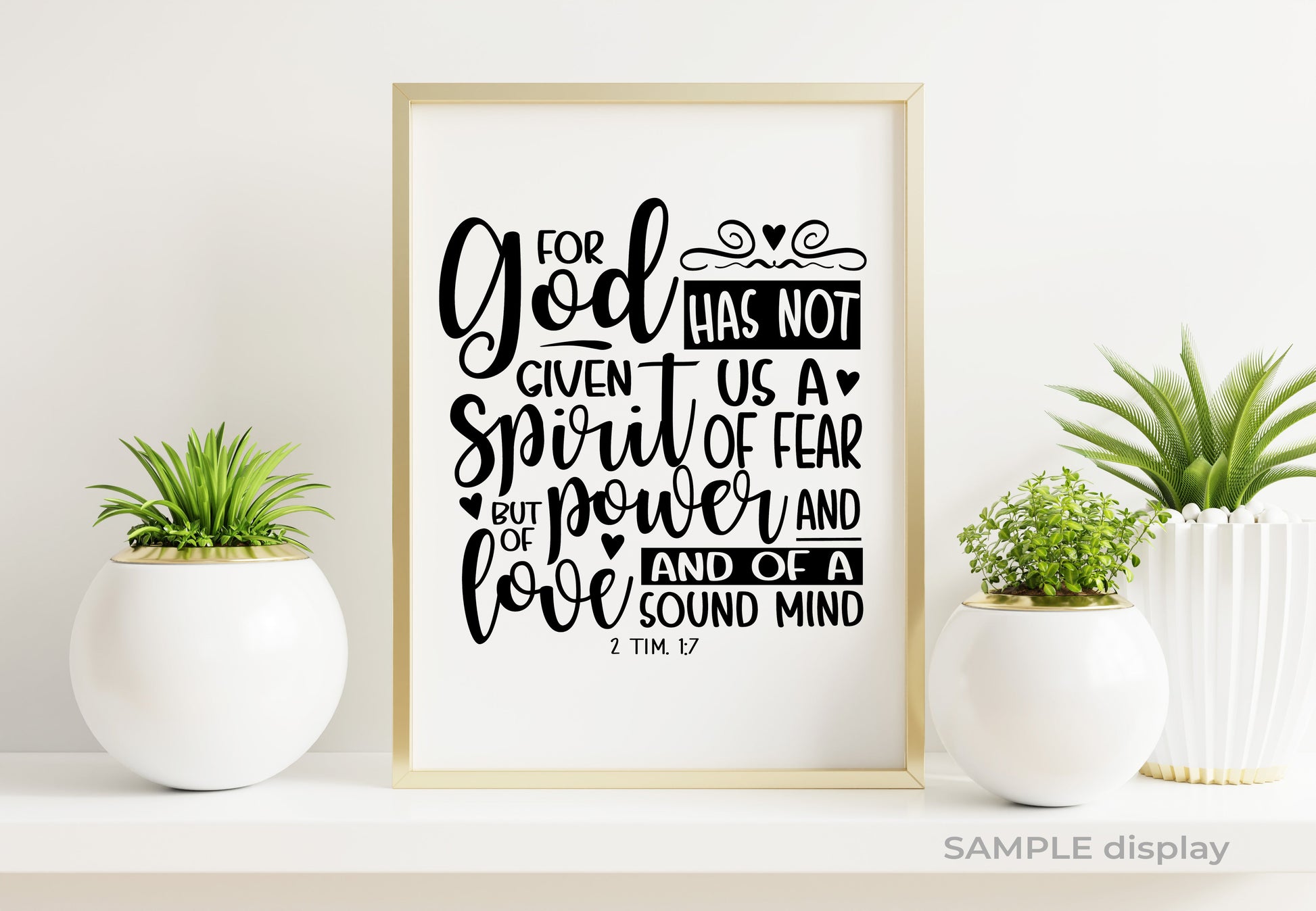 Spirit of Fear Bible Verse Word Art.