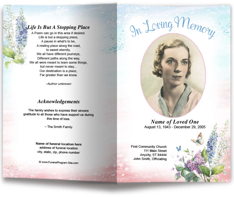 Splash Funeral Program Template – Funeral Program-Site Funeral Programs ...
