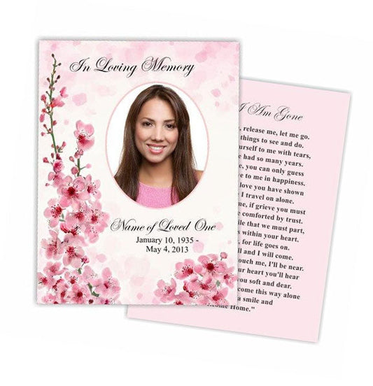 Spring Memorial Card Template.