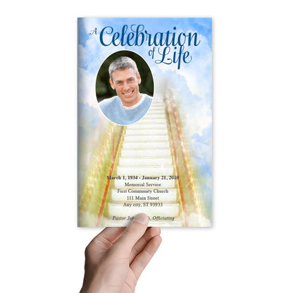 Stairway Funeral Program Template.