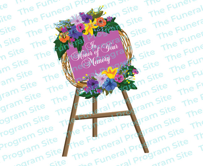 Standing Wreath Funeral Clip Art.