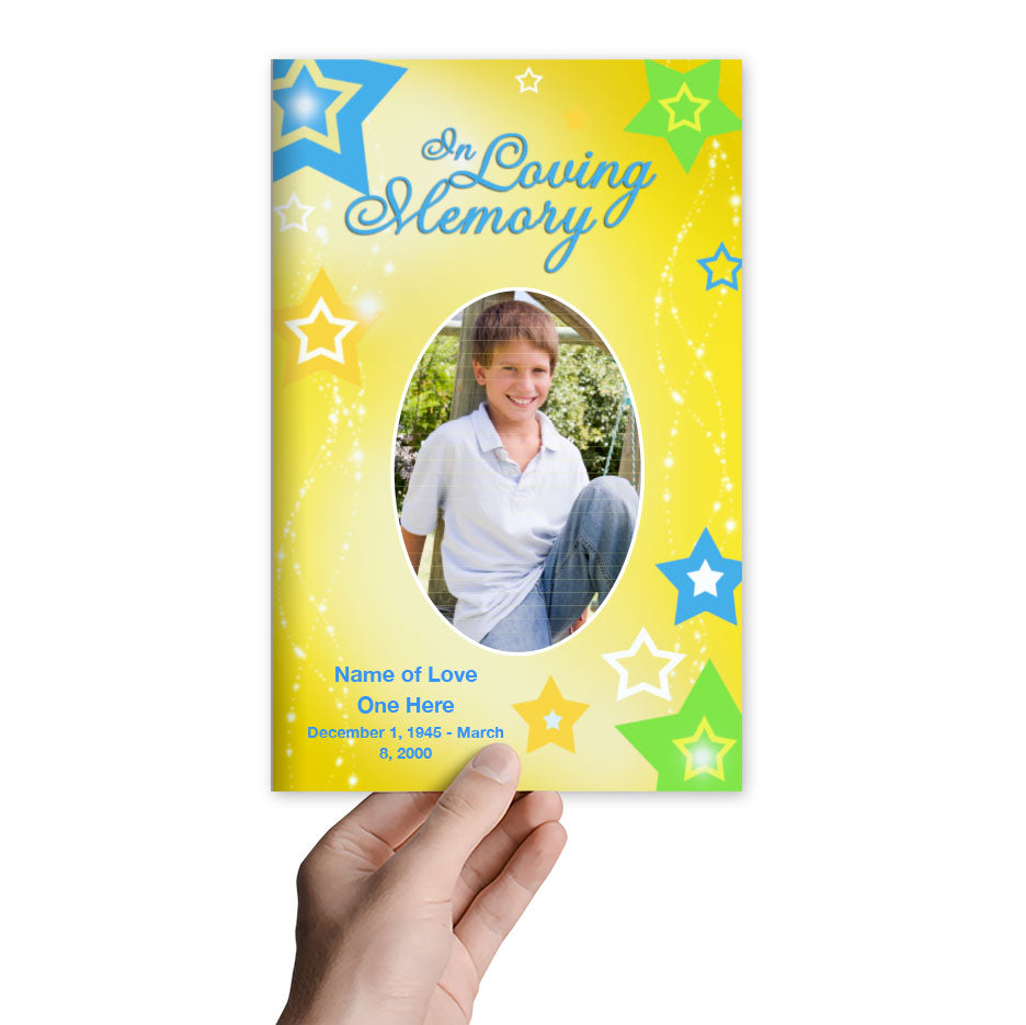 Starry Funeral Program Template.