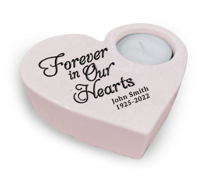 Forever In Our Hearts Stone Tea Light Memorial Candle Holder