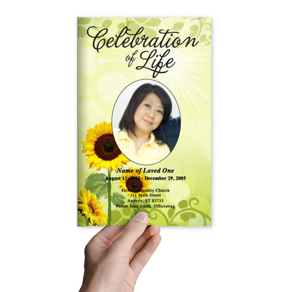 Sunflower Funeral Program Template.