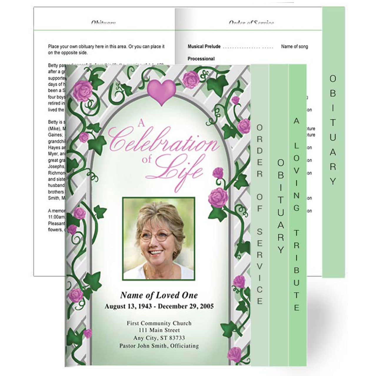 Trellis Tabloid 8-Sided Graduated Program Template.