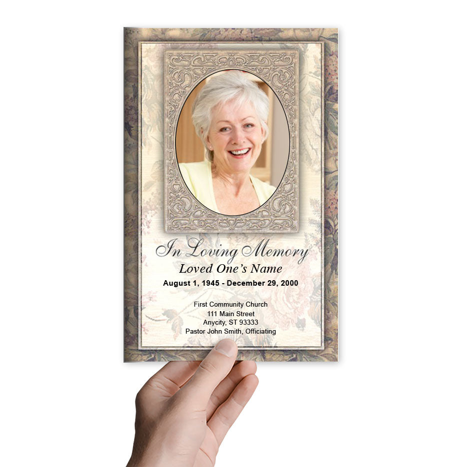 Tapestry Funeral Program Template.